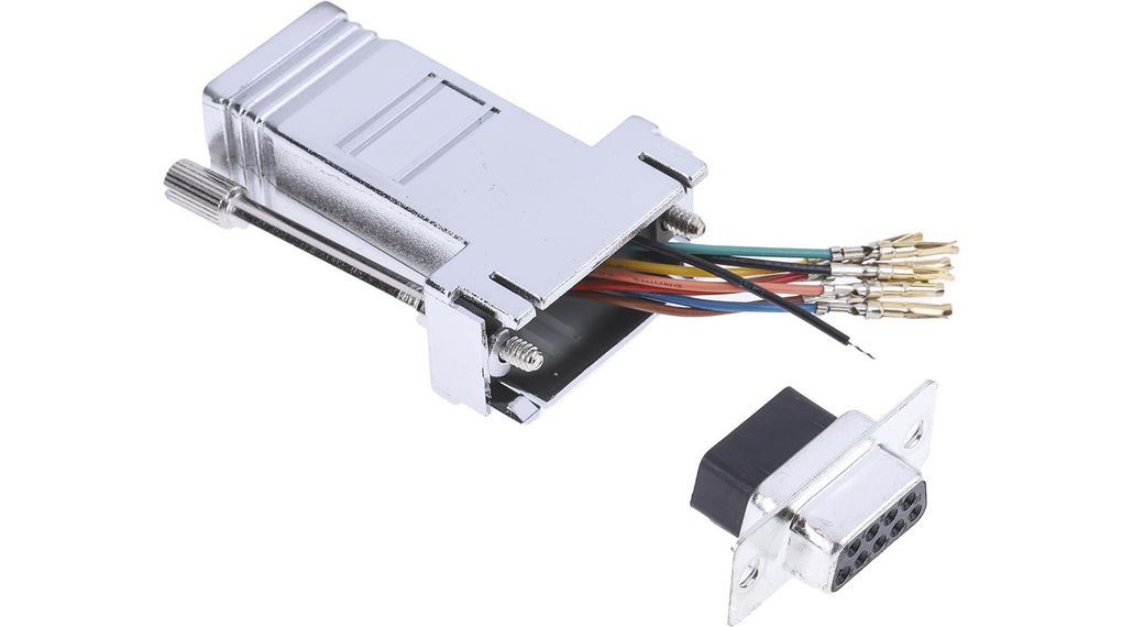 D-Sub Adapter, RJ45 Socket - D-Sub 9-Pin Socket